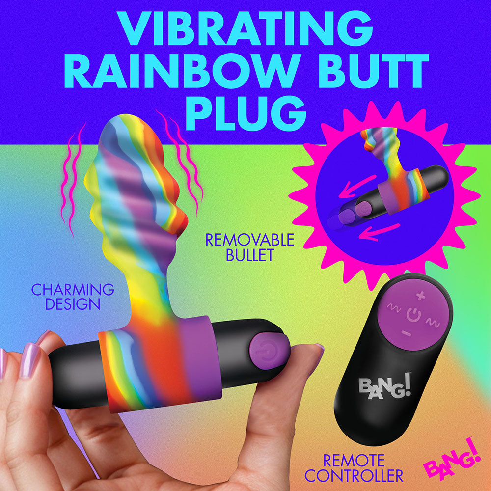 BANG! Vibrating Rainbow Butt Plug