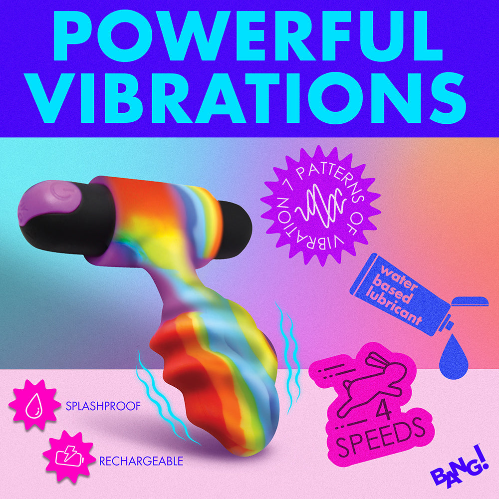 BANG! Vibrating Rainbow Butt Plug