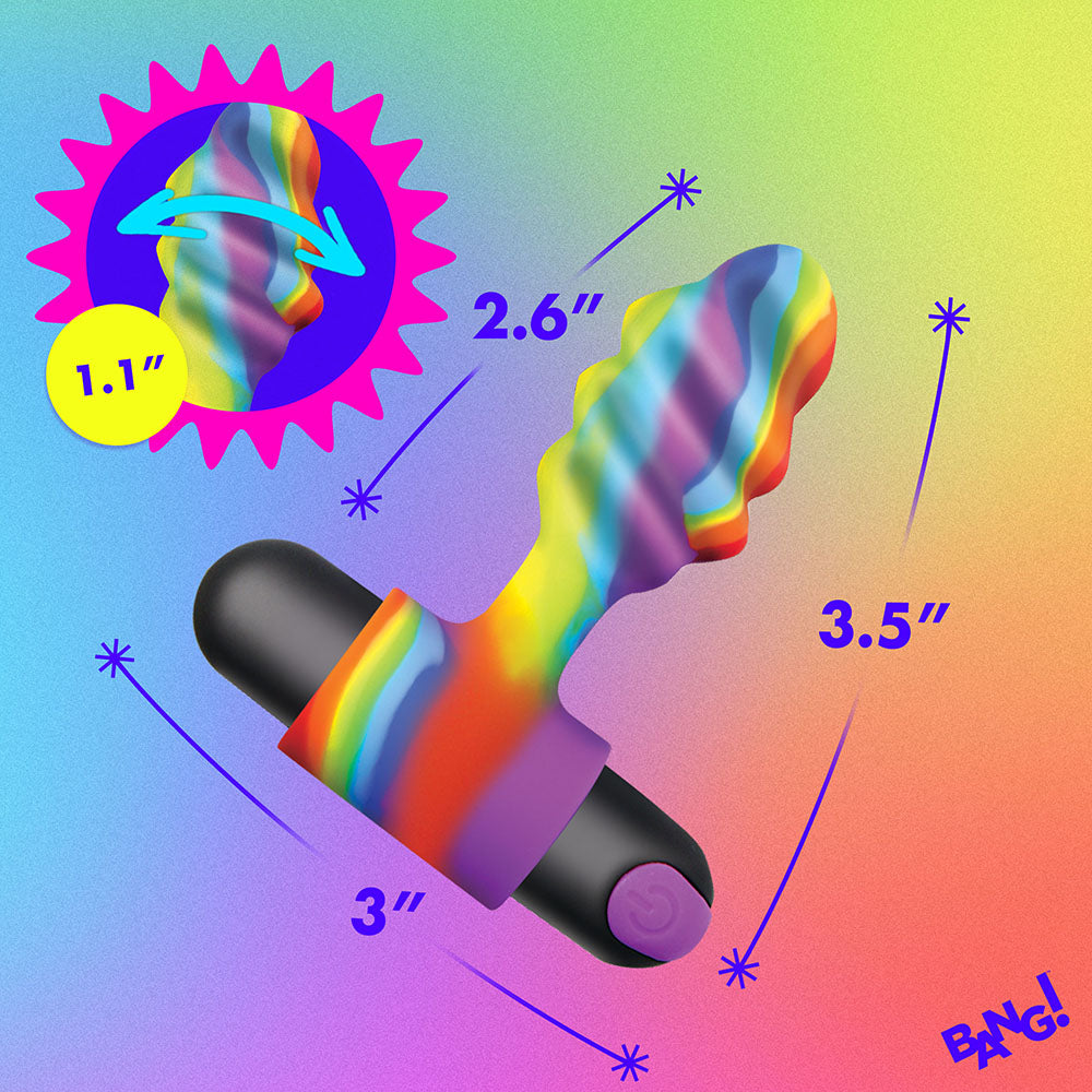 BANG! Vibrating Rainbow Butt Plug