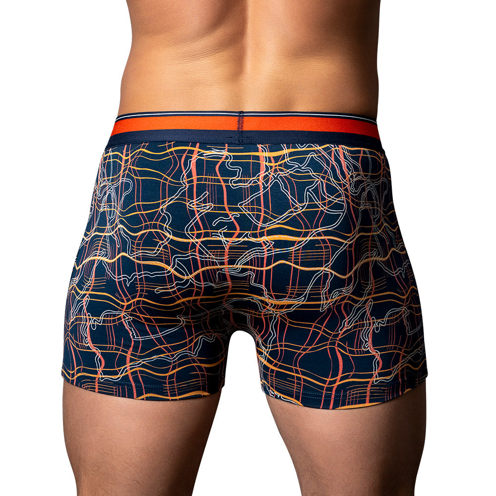 Male Power Soo Cumfy Boxer Brief Navy/Orange S