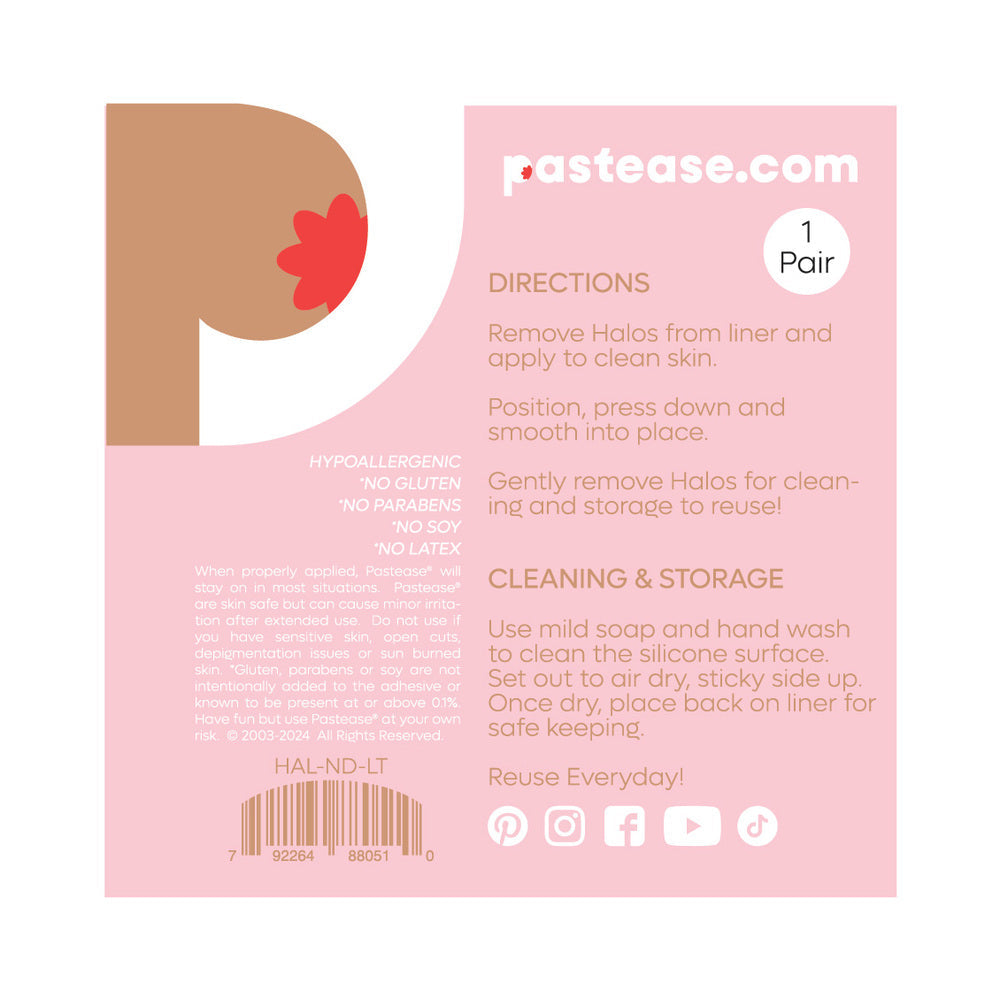 Pastease Halos Reusable Sticky Adhesive Silicone Nipple Cover Floral Nude Small A-C Cup