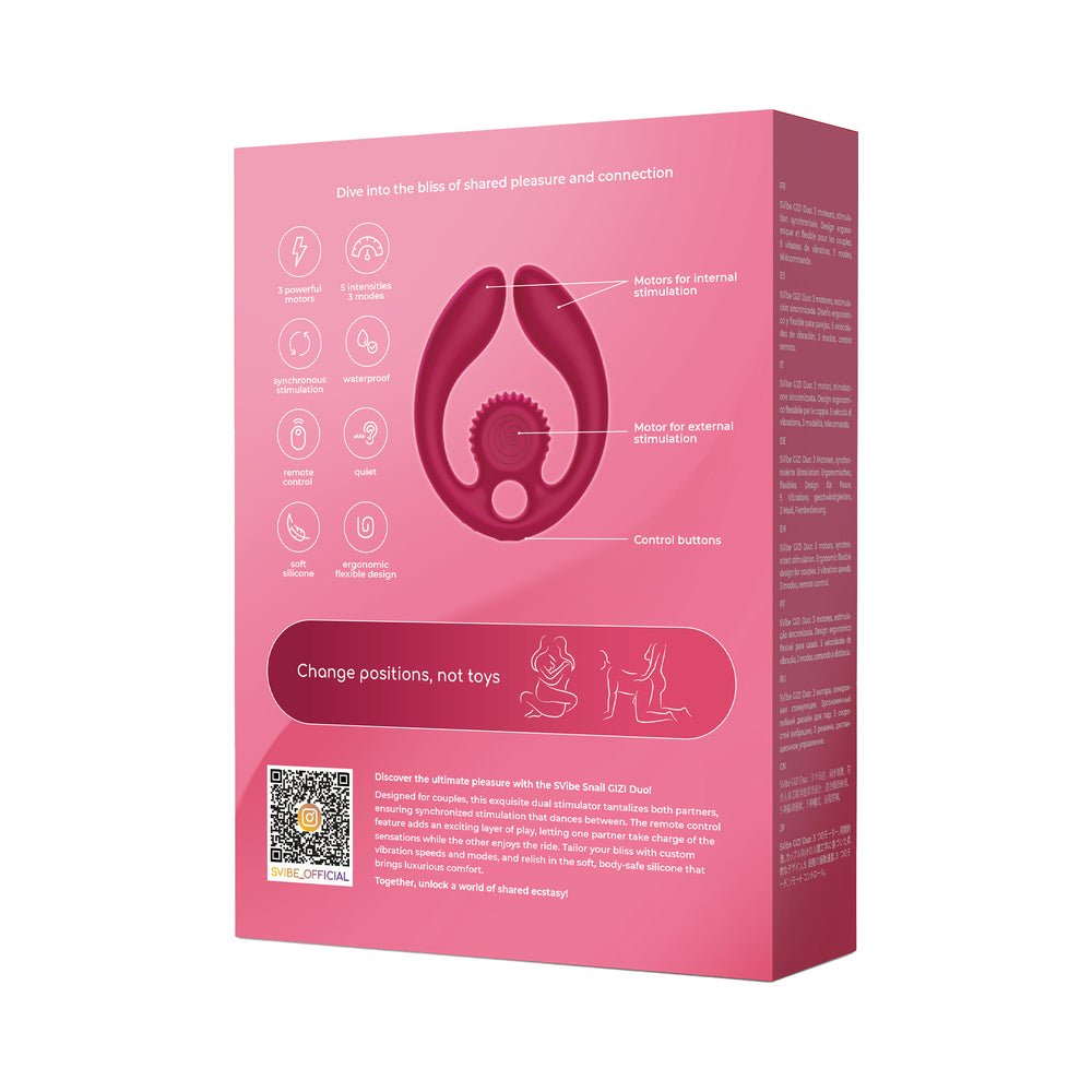 SVibe Snail GIZI Duo Couples Stimulator Burgundy
