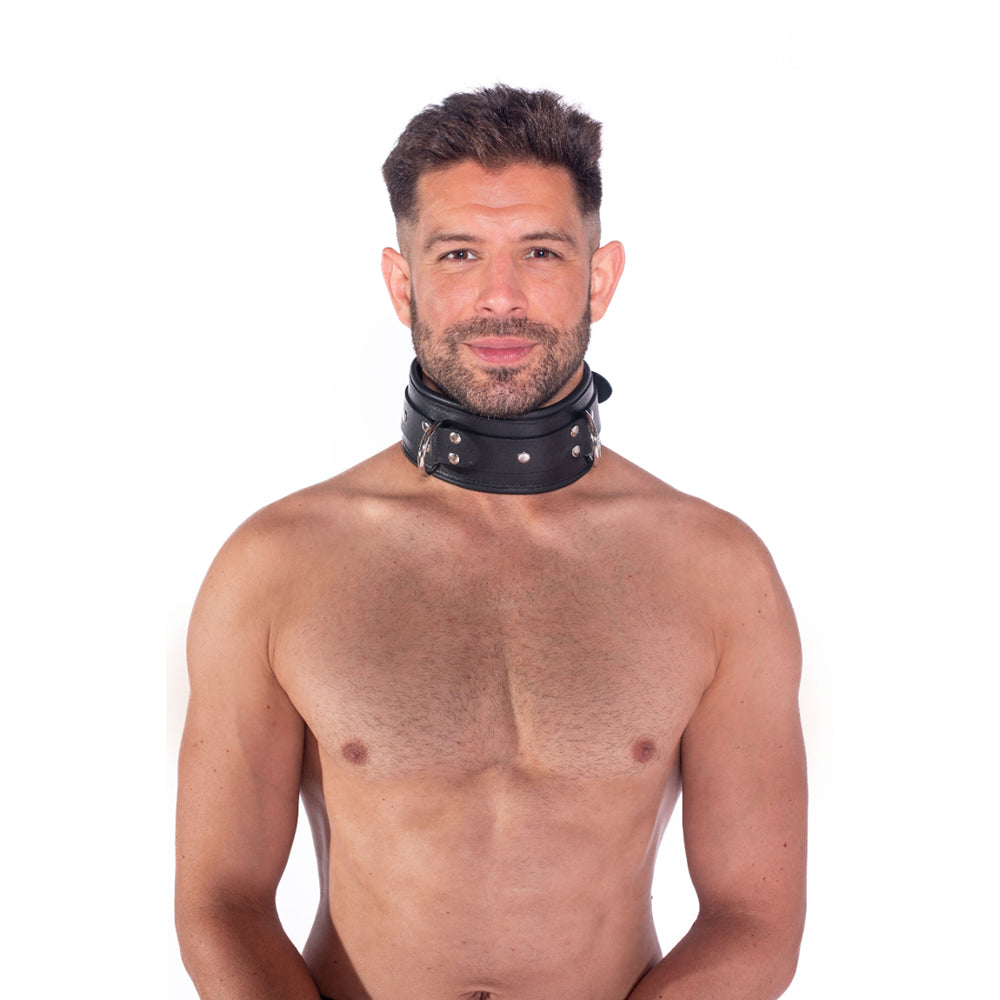 Prowler RED Leather Lockable Collar S/M