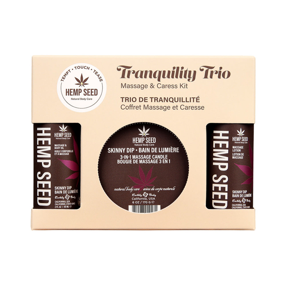 Earthly Body Hemp Seed Massage in a Box Gift Set Skinny Dip