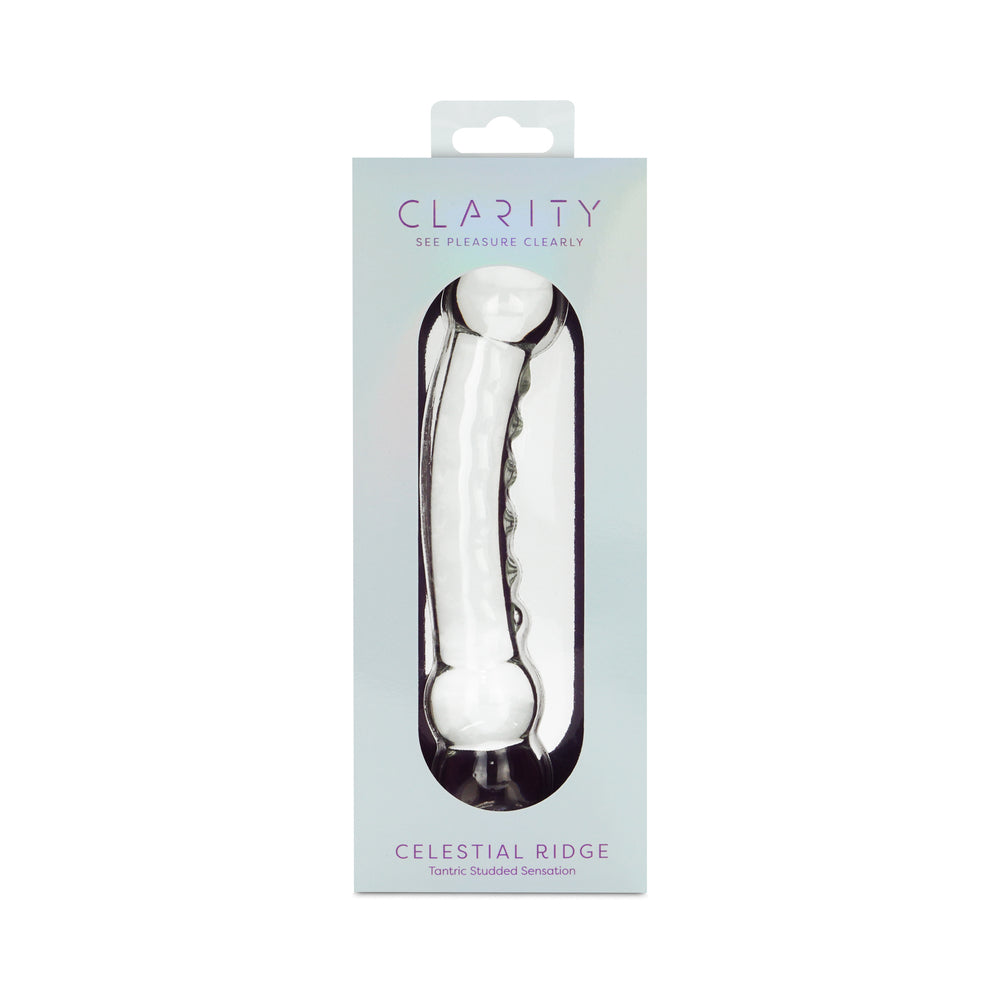 Clarity Celestial Ridge Glass Dildo