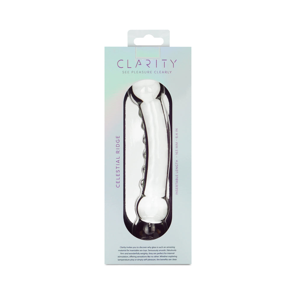 Clarity Celestial Ridge Glass Dildo