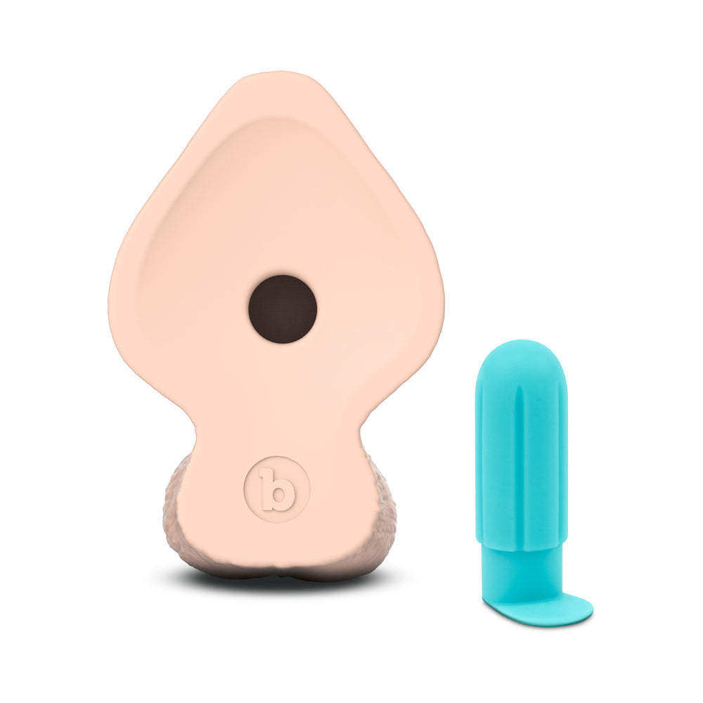 b-Vibe Slipskin Realistic Silicone Dildo 8 in. Girthy Cream