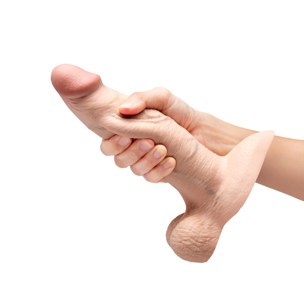 b-Vibe Slipskin Realistic Silicone Dildo 8 in. Girthy Cream