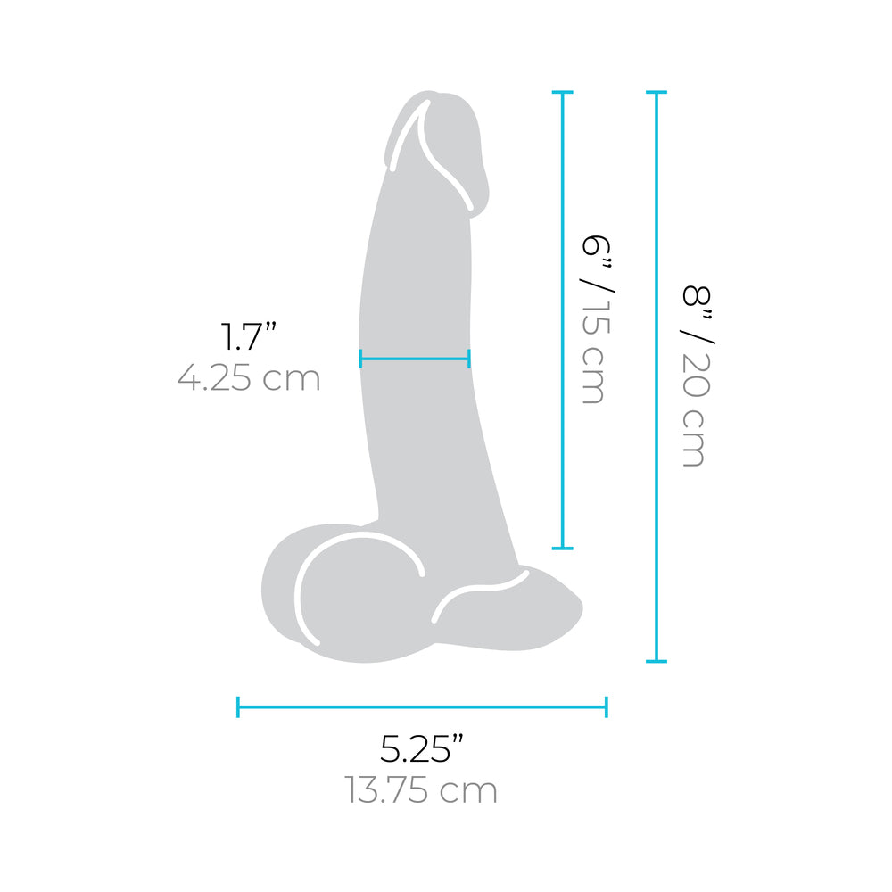 b-Vibe Slipskin Realistic Silicone Dildo 8 in. Curved Brown