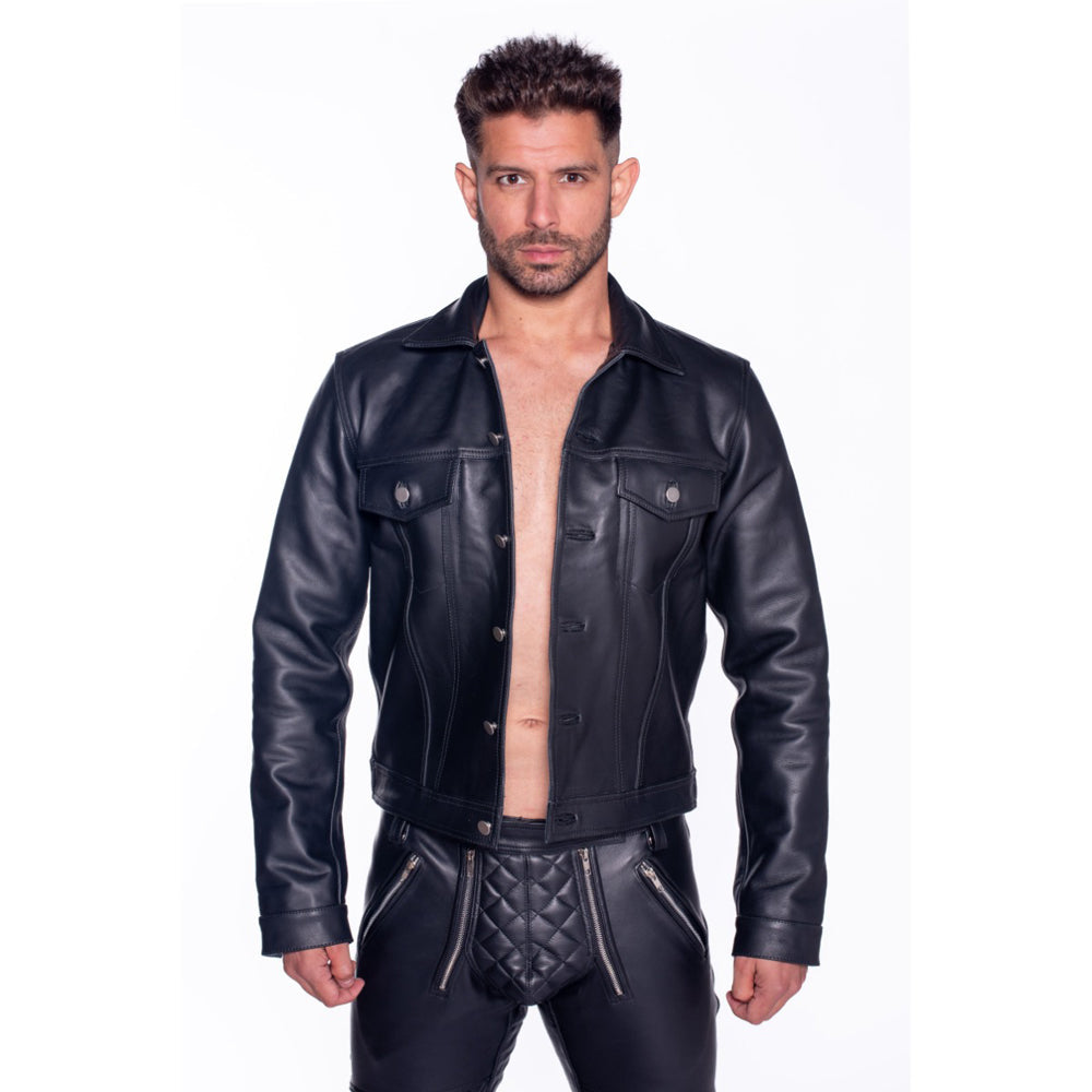 Prowler RED Leather Trucker Jacket S
