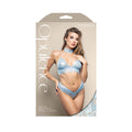 Fantasy Lingerie Opulence Pearl Strap Halter Bralette & Adjustable Pearl G-String Light Blue L/XL