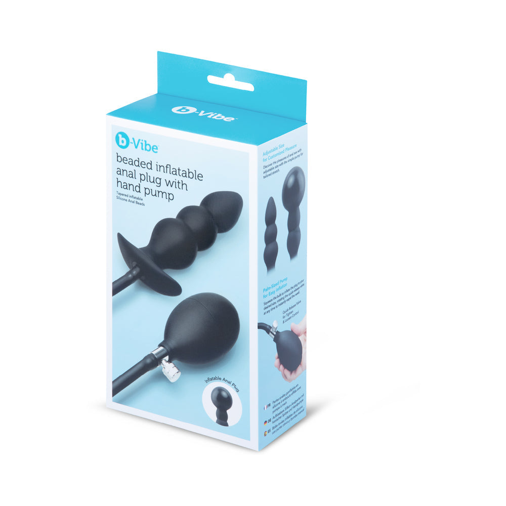 b-Vibe Beaded Inflatable Anal Plug with Hand Pump
