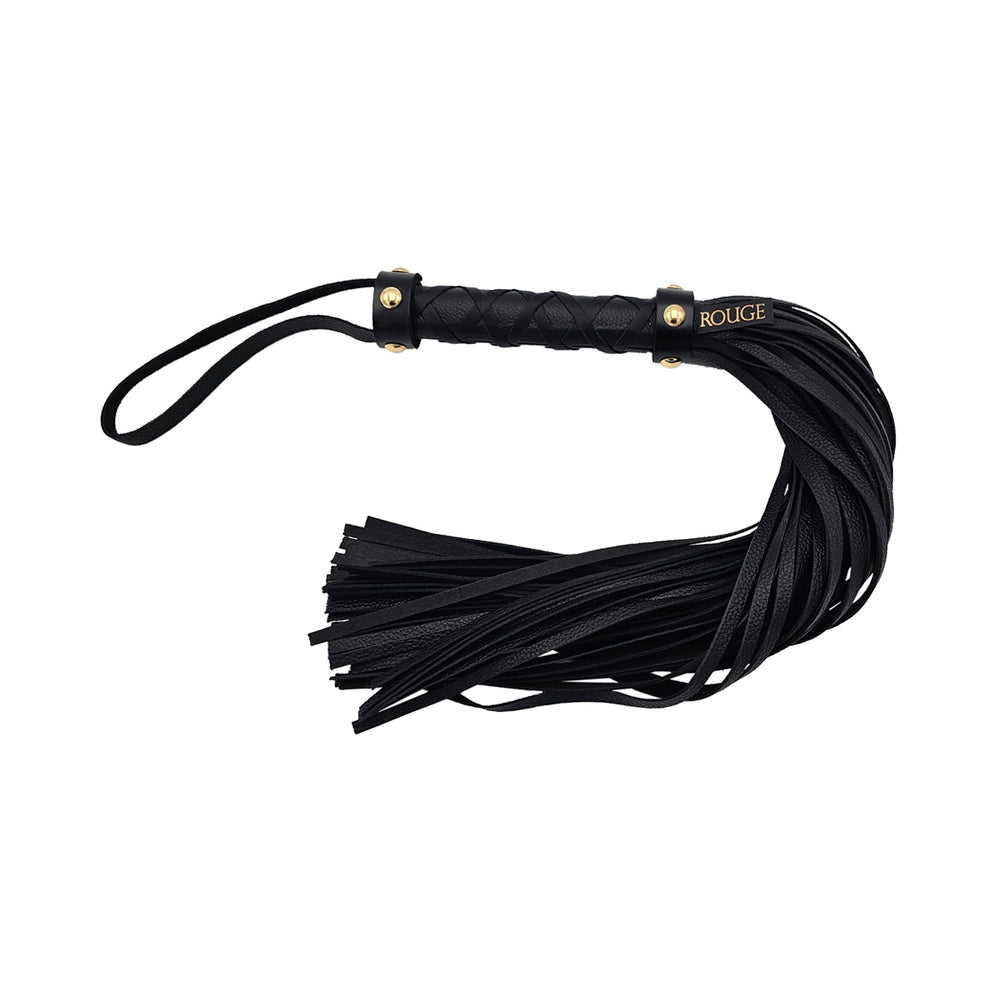Rouge Leather Flogger Black with Gold Accessories