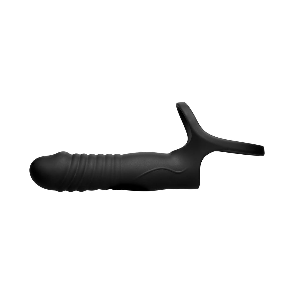 JOCK Enhancers Double Thrust Thrusting & Vibrating Double Penetration C-Ring w/ Remote