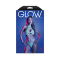 Fantasy Lingerie Glow In My Sight Wide Net Mesh Cut-Out Bra & Strappy Panty with Rhinestone Clasp S/M