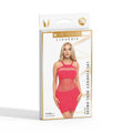 Me You Us Fishnet Mini Dress Red O/S