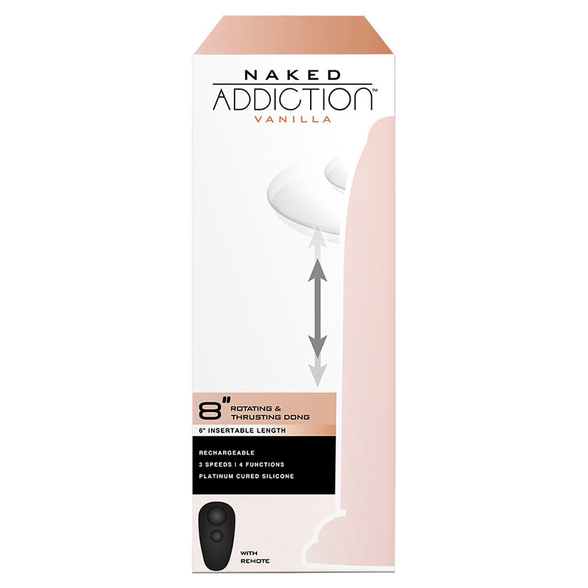 Naked Addiction Rotating & Thrusting Dong Vanilla 8 in.