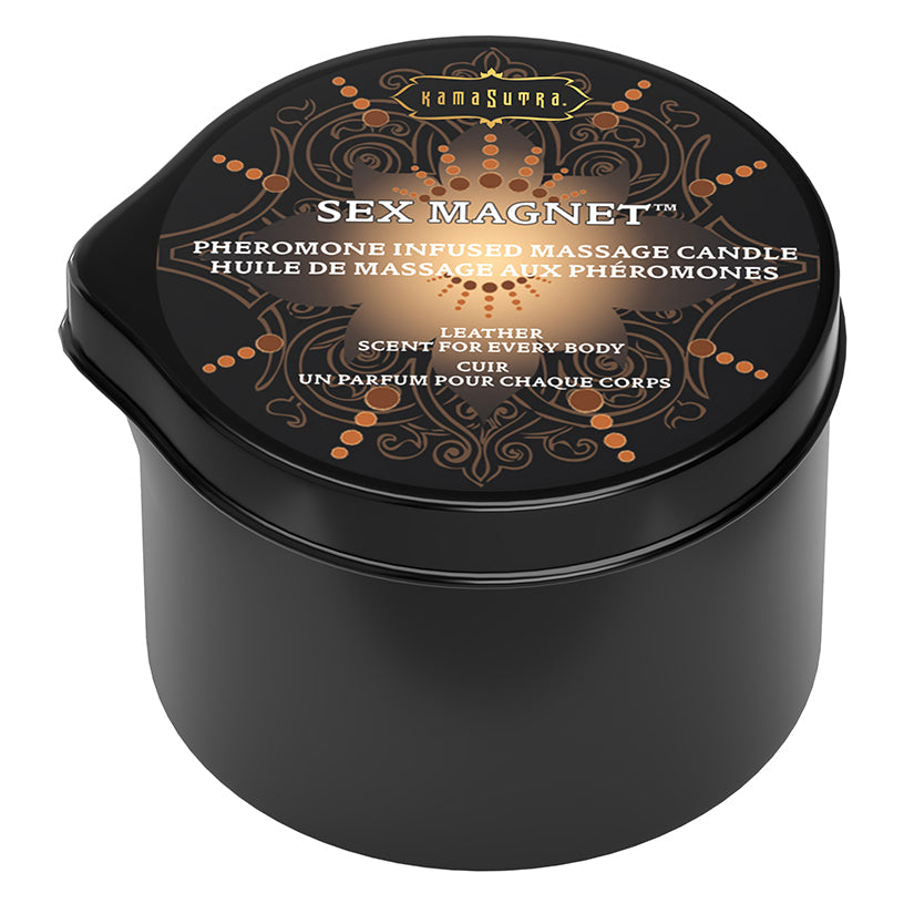 Kama Sutra Sex Magnet Pheromone Massage Candle Leather 2 oz.