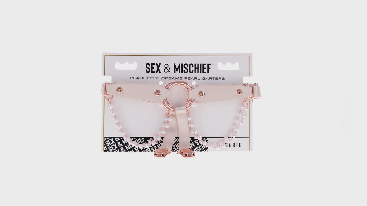 Sportsheets Sex & Mischief Peaches 'n CreaMe Pearl Garters